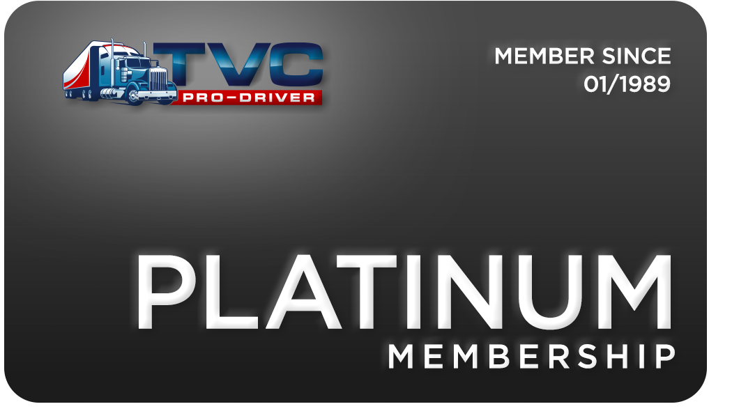 Graphique d'une carte de membre TVC Pro-Driver Platinum