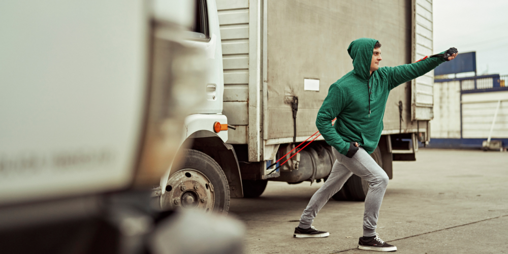 Truck driver working out