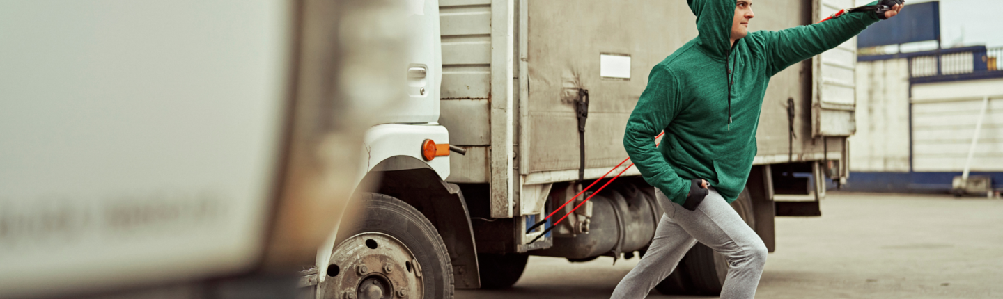 Truck driver working out